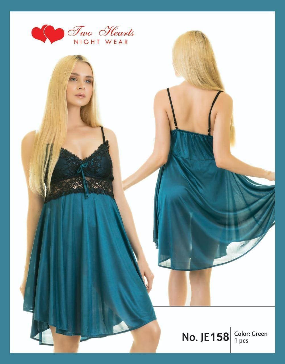 Two Hearts 1 Piece Silk Nightwear & Lingerie For Girls & Women