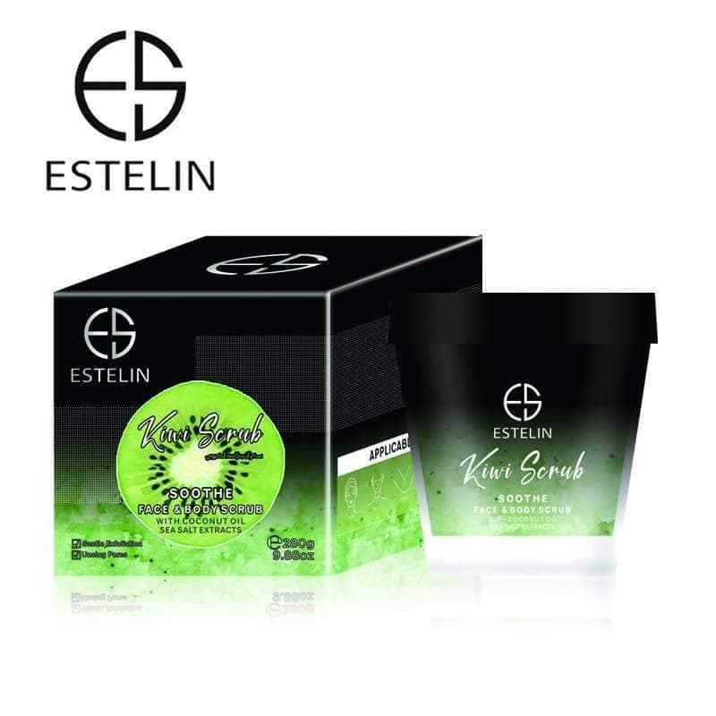 ESTELIN KIWI Gentle Exfoliation Unclog Pores Soothe Face & Body Scrub 280g ES0034 - 1 Piece