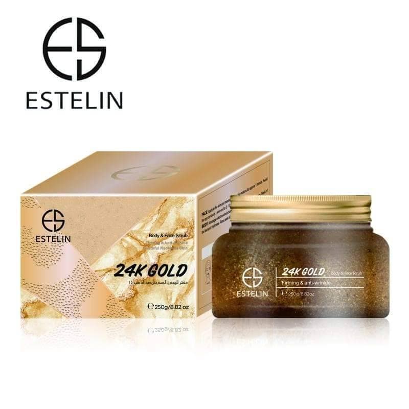 ESTELIN FIRMING & ANTI-WRINKLE YOUTHFUL RADIANCE SKIN 24K Gold body & face scrub 250g ES0035 - 1 Piece