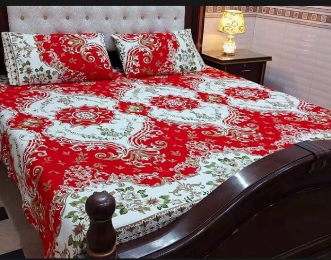 Bedsheet King Size Multi Color - Red