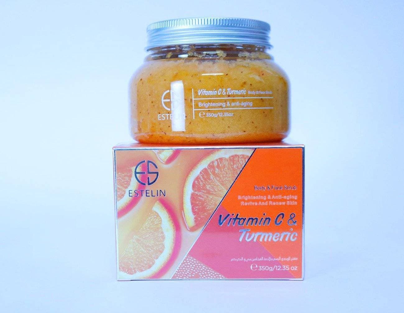 ESTELIN Vitamin C & Turmeric BRIGHTENING & ANTI-AGING REVIVE AND RENEW SKIN Body & Face Scrub 350g ES0036 - 1 Piece