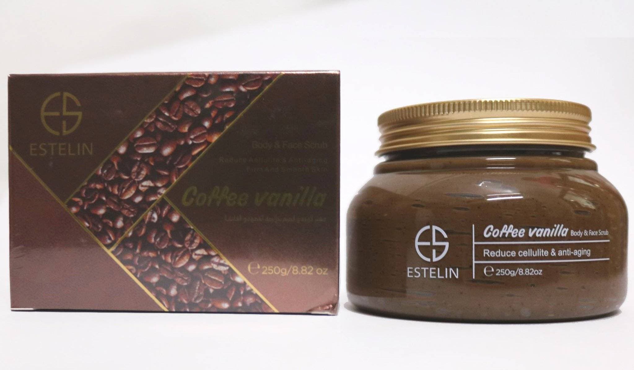 ESTELIN REDUCE AELLULITE & ANTI-AGING FIRM AND SMOOTH SKIN COFFEE BODY & FACE SCRUB 250g ES0037 - 1 Piece