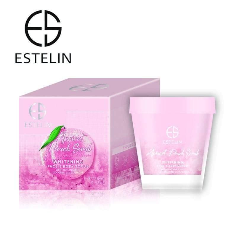 ESTELIN APRICOT & PEACH SCRUB Whitening & Exfoliates Dead Skin face & body scrub 280g ES0031 - 1 Piece