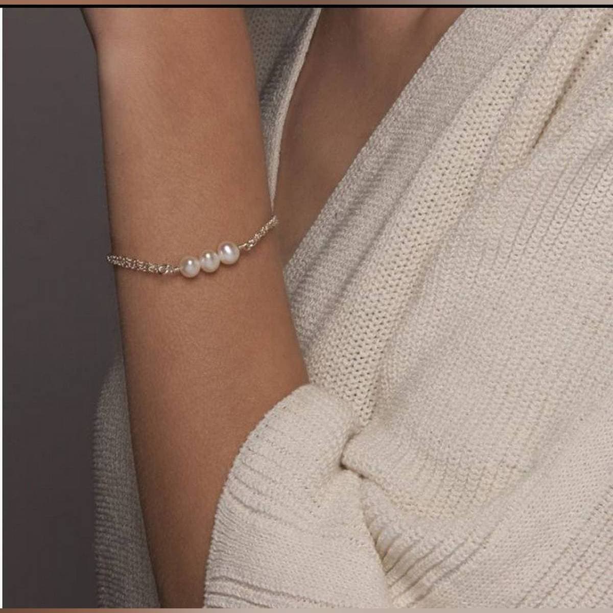 Three Pearl Tiny Bracelet Golden/Silver for Women