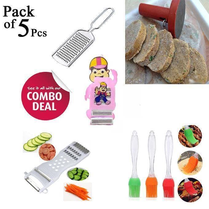 Multipurpose Vegetable Peeler grater & Slicer with Oil Brush - 1 Set