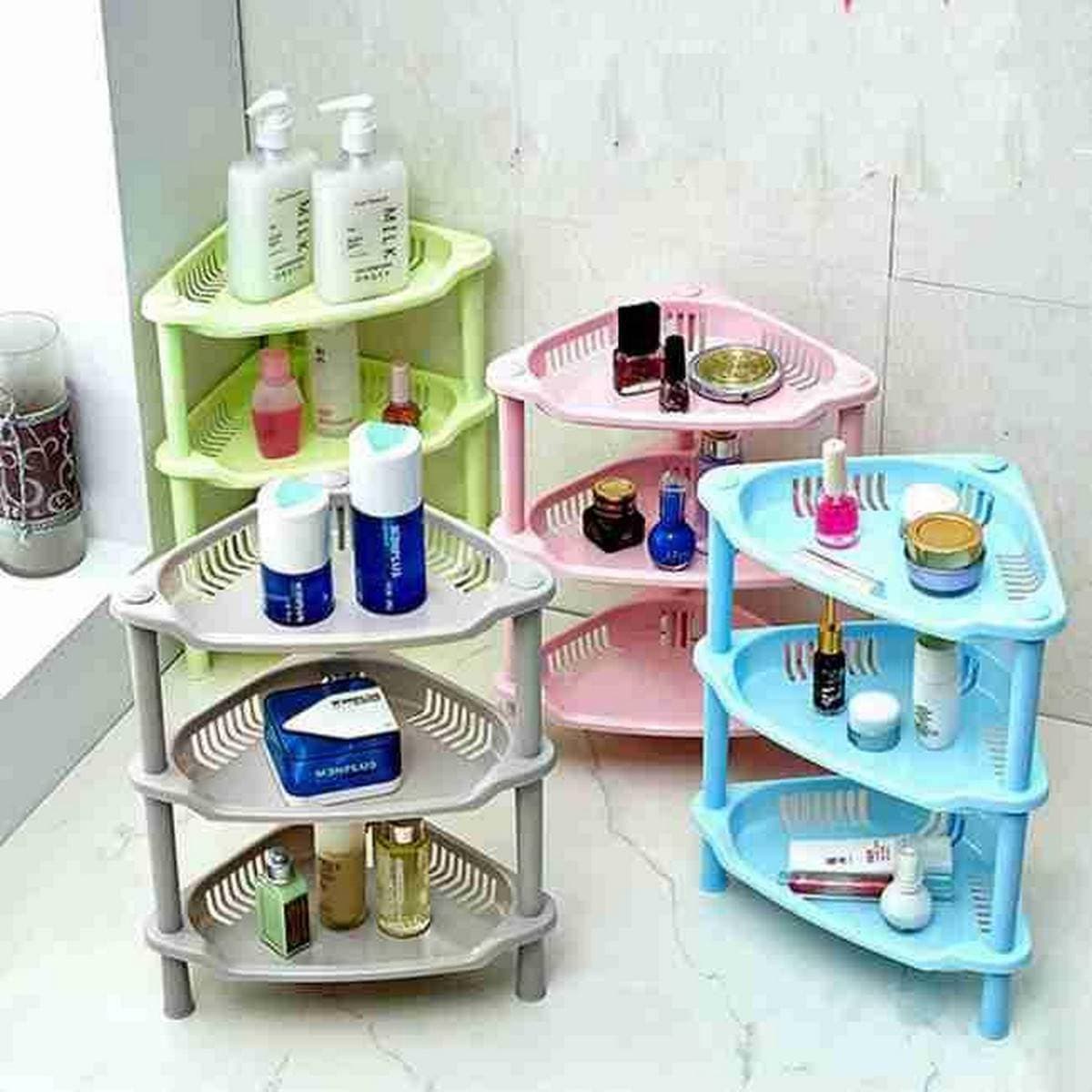 Layer Triangular Plastic Storage Holder Rack For Kitchen Bathroom