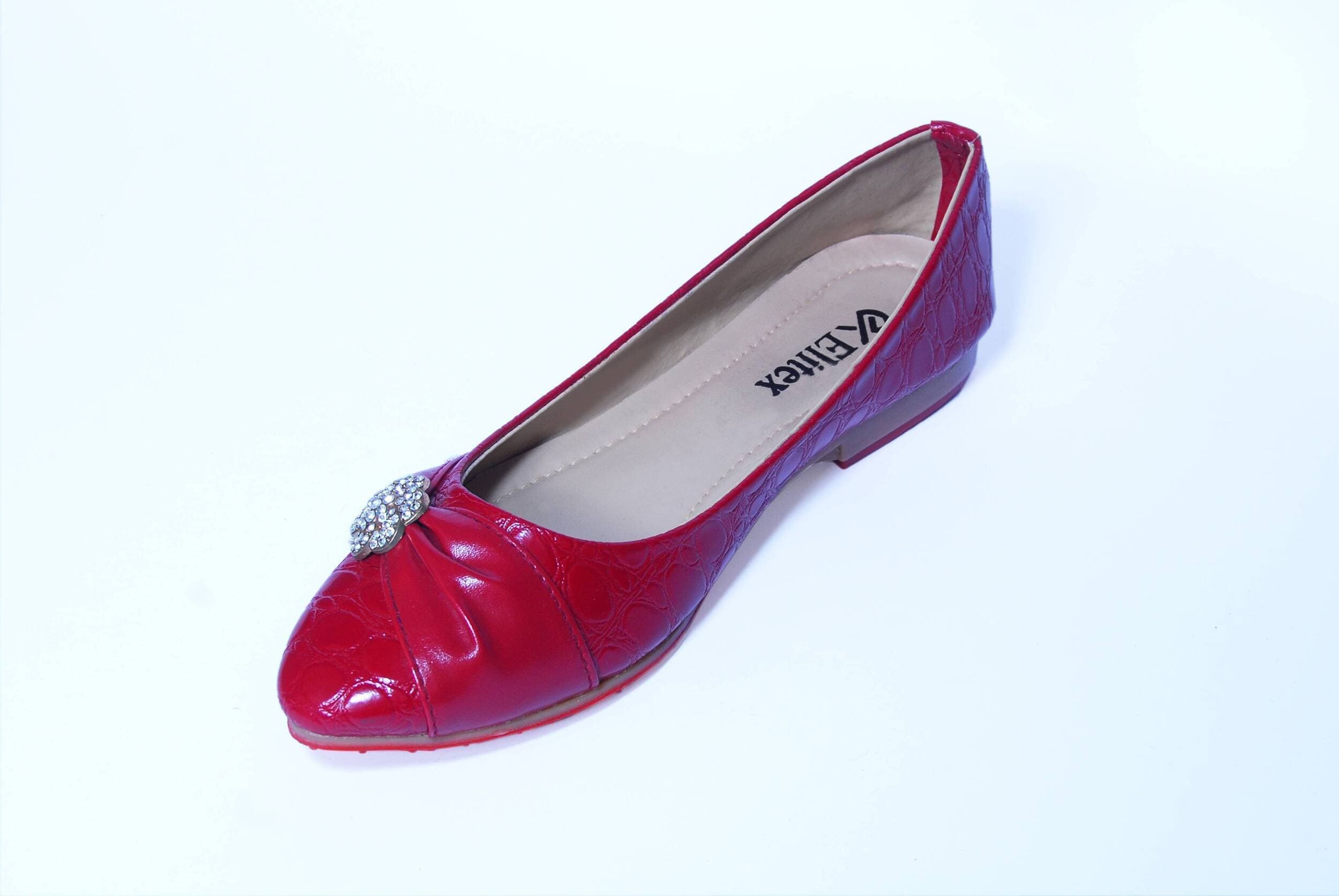 Red Color Women's Flat elegant looks Comfortable  Elite style and color Casual Pumps Shoes and more walkability