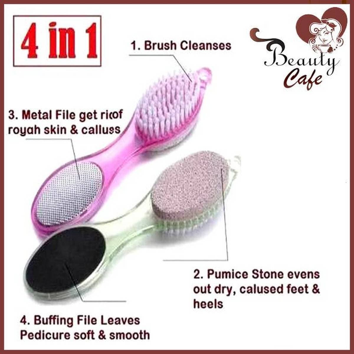 Eden stone Pedicure Brush and Filer foot cleaner Scraper 4 in 1 scrubber scrub