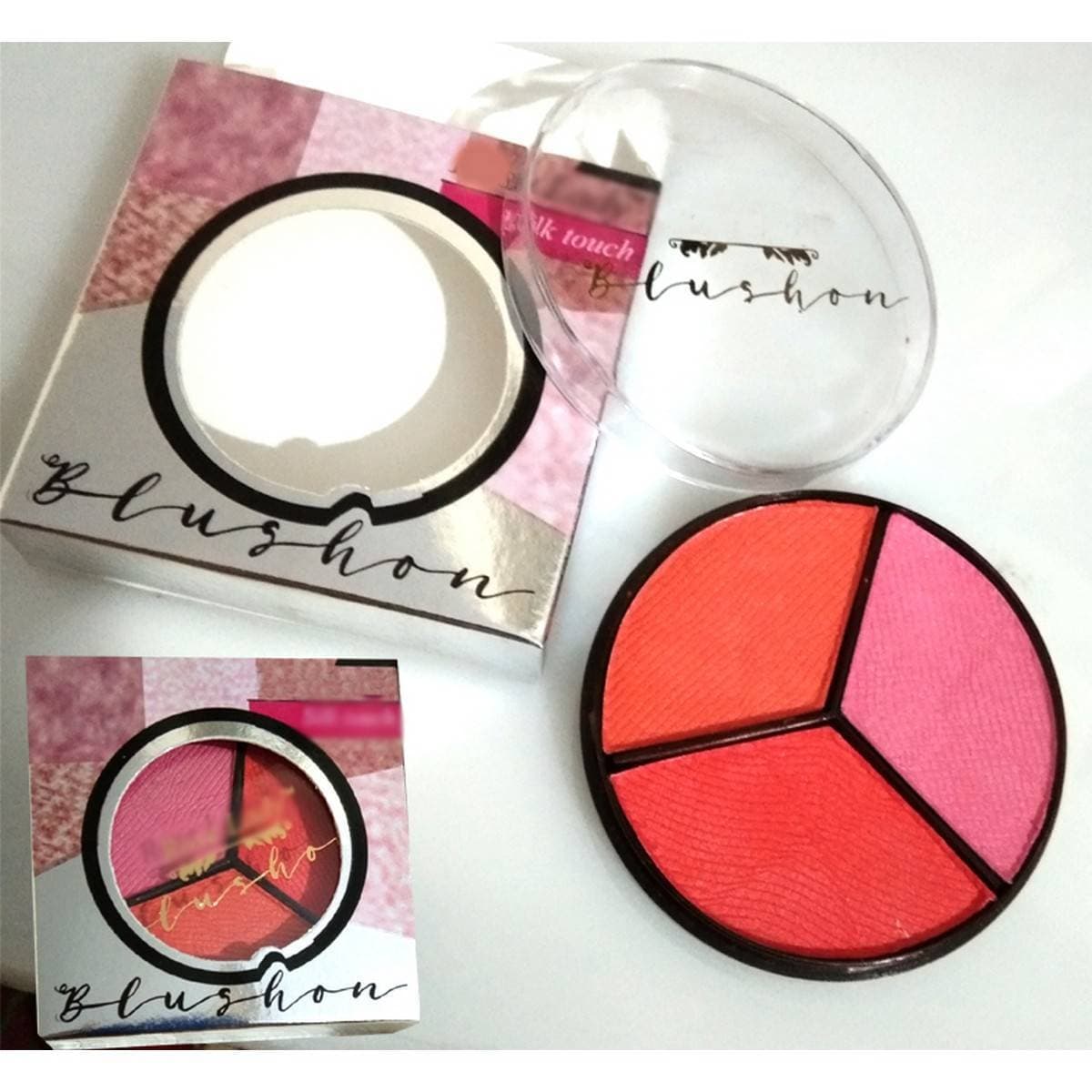 3 Color Makeup Blush On Kit - blusher pallete blushes Make up palette