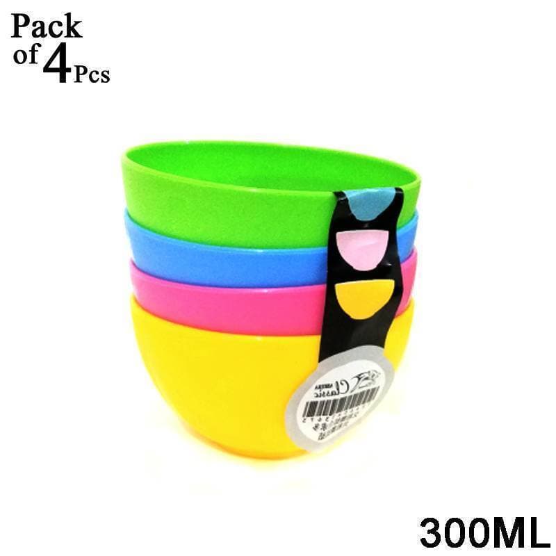 Pack of 4 Piece - Plastic Bowl Set Unbreakable Bowls - 300ml