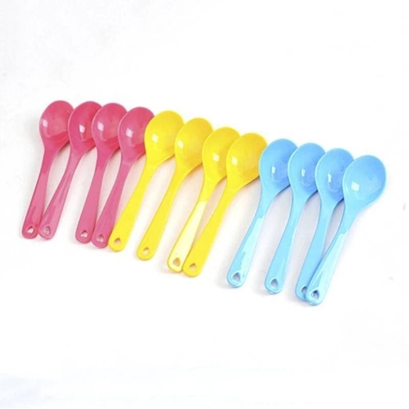 Pack of 12 Piece - Disposable Plastic Spoon Set Unbreakable