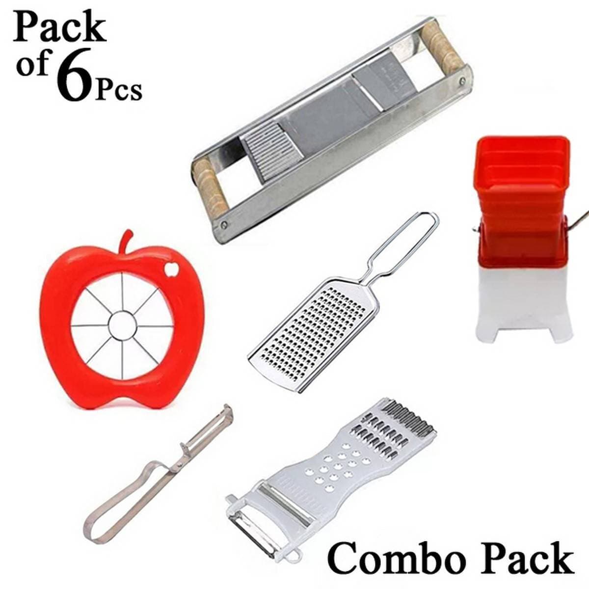 Combo Deals Pack of 6 Piece Kitchen Tools Set - Fruits Cutter, Peeler, Grater , 5 in 1