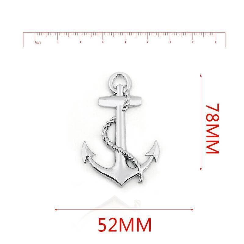 New Anchor 3D Car Decoration Sticker Metal Logo - Red