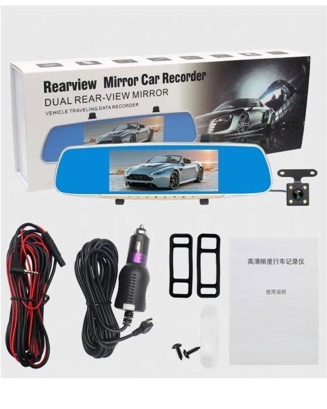 Car DVR Mirror 7 Inch LCD Touch Screen Front And Back Camera 1080p