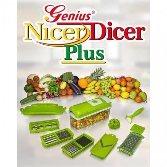 New Genius Nicer Dicer Plus Salad Vegetable & Fruit Cutter - Set of 12 Pieces