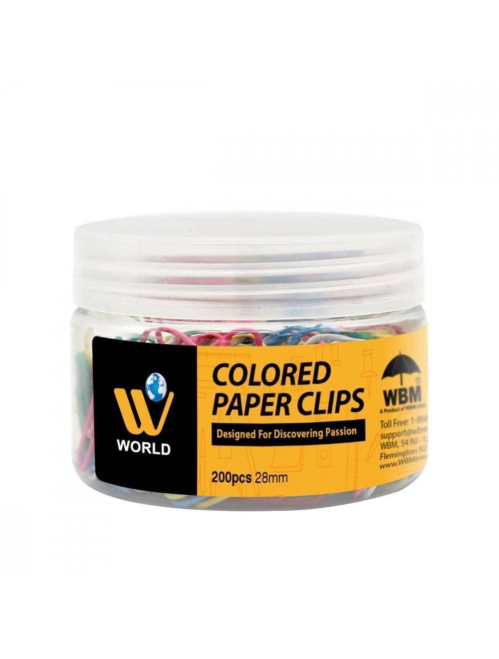 World Colored paper clips 200pcs/ 28mm