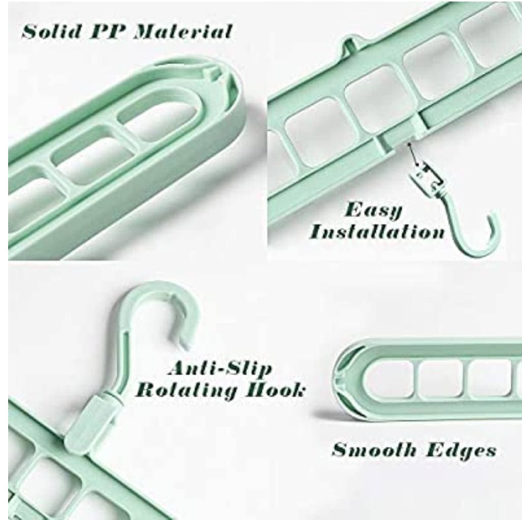 1 PCS 9-Hole Clothes Hanger Rack Plastic Magic Clothes Hanger Rack Clothes Hook Closet Organizer