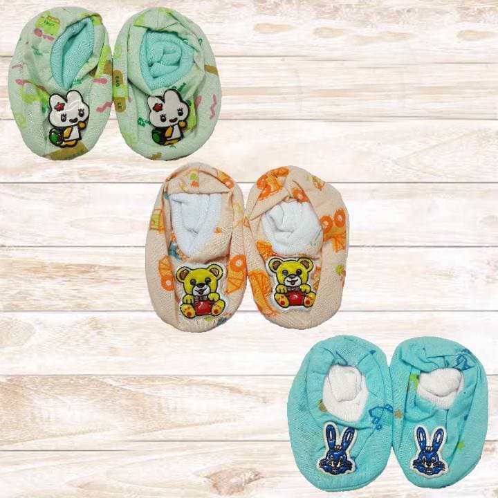 Pack of 2 Pair - NewBorn Baby Soft Cotton Booties / Socks Shoes Set - New Born