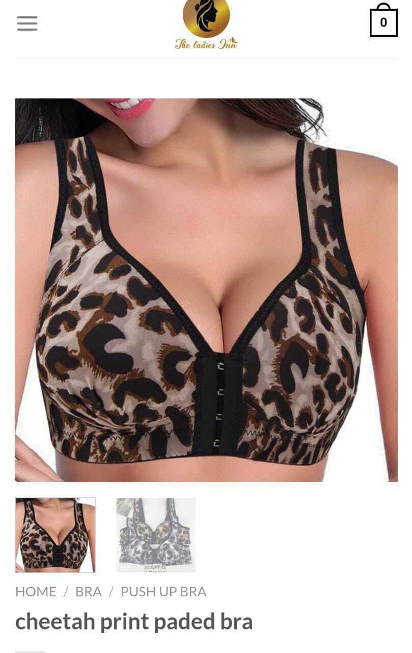 Front hook cheetah bra