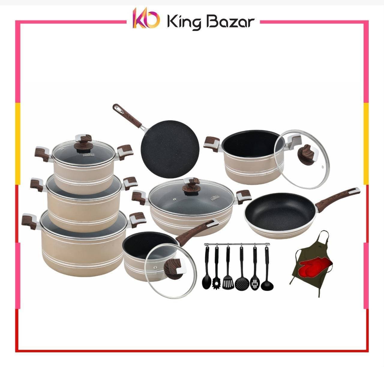21 Pieces Domestic Non Stick Forging Cookware Gift Set
