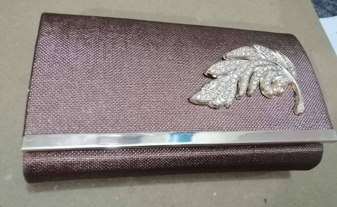 Fancy Brown Elegant Design New Party Hand Made Clutches For Ladies