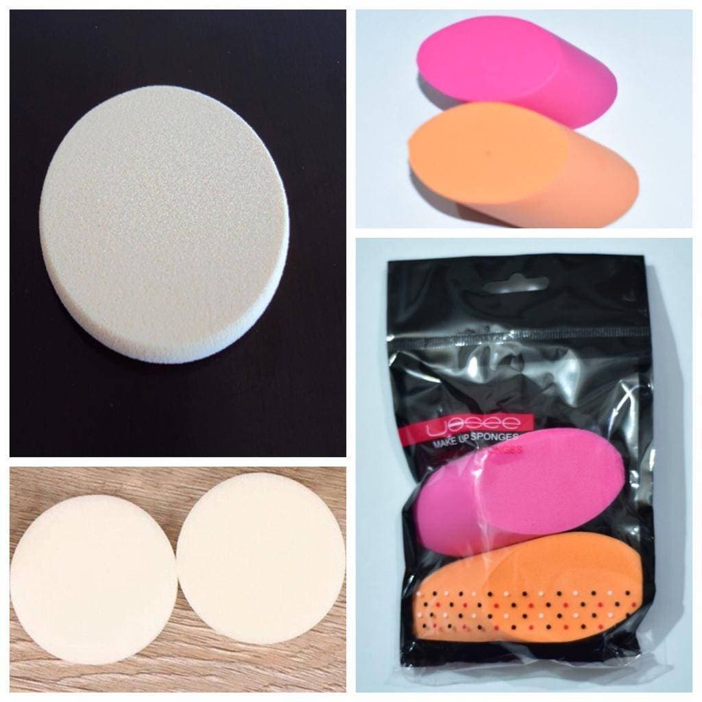 Sponge Cosmetic Puff, Makeup Facial Sponge Powder Puff (2 Piece) + Beauty Tool Beauty Blender Dropped Puffs Sponge (2 Piece)