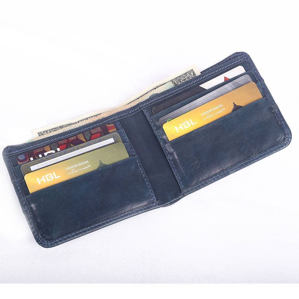 High Quality Buffalo Leather Wallet 821 Blue