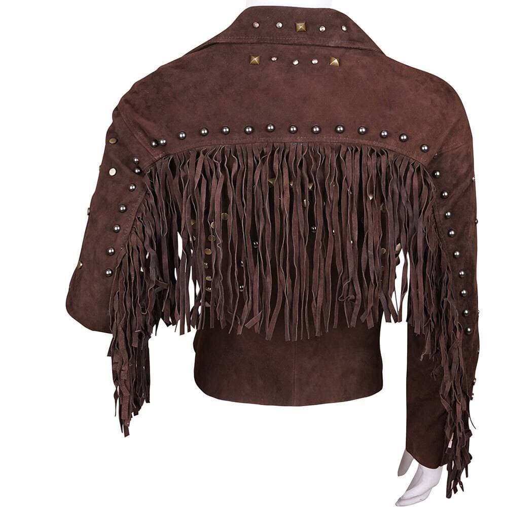 Desiderio Genuine Goat Leather Zipper Closure Jacket For Women - Brown Art#ZB-L-01
