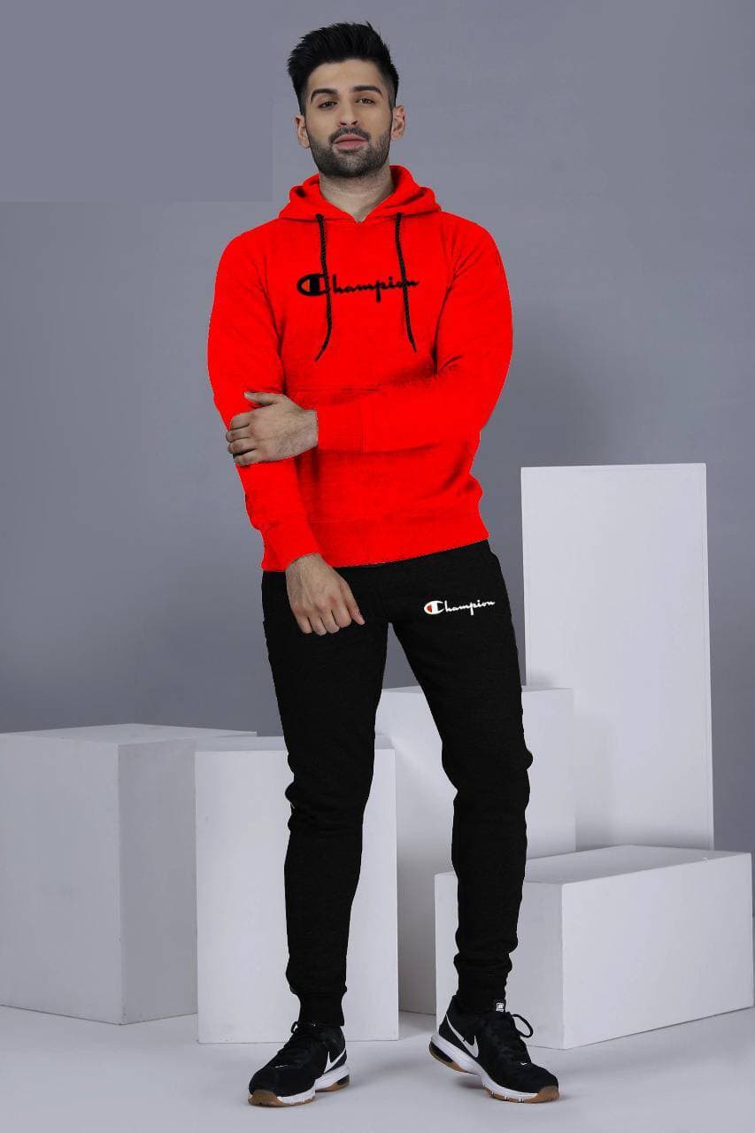 Winsome Winter Collection Hoodie Tracksuit For Men's - Graceful Red Color