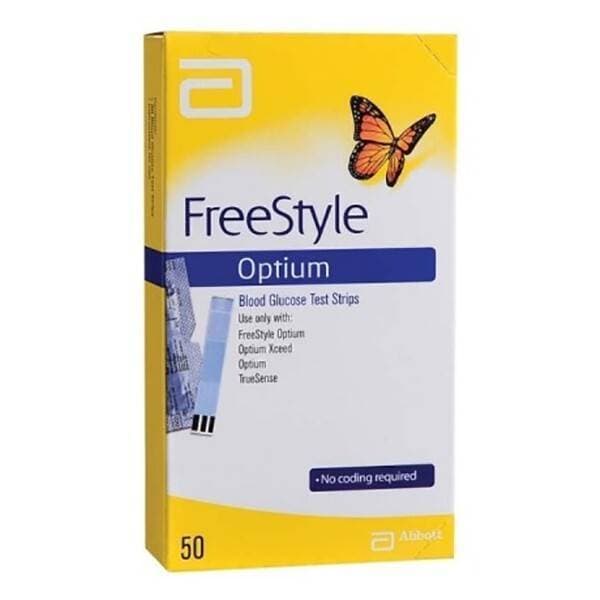 Freestyle Optium 50 Sugar Test Strips Blood Glucose Test Strips