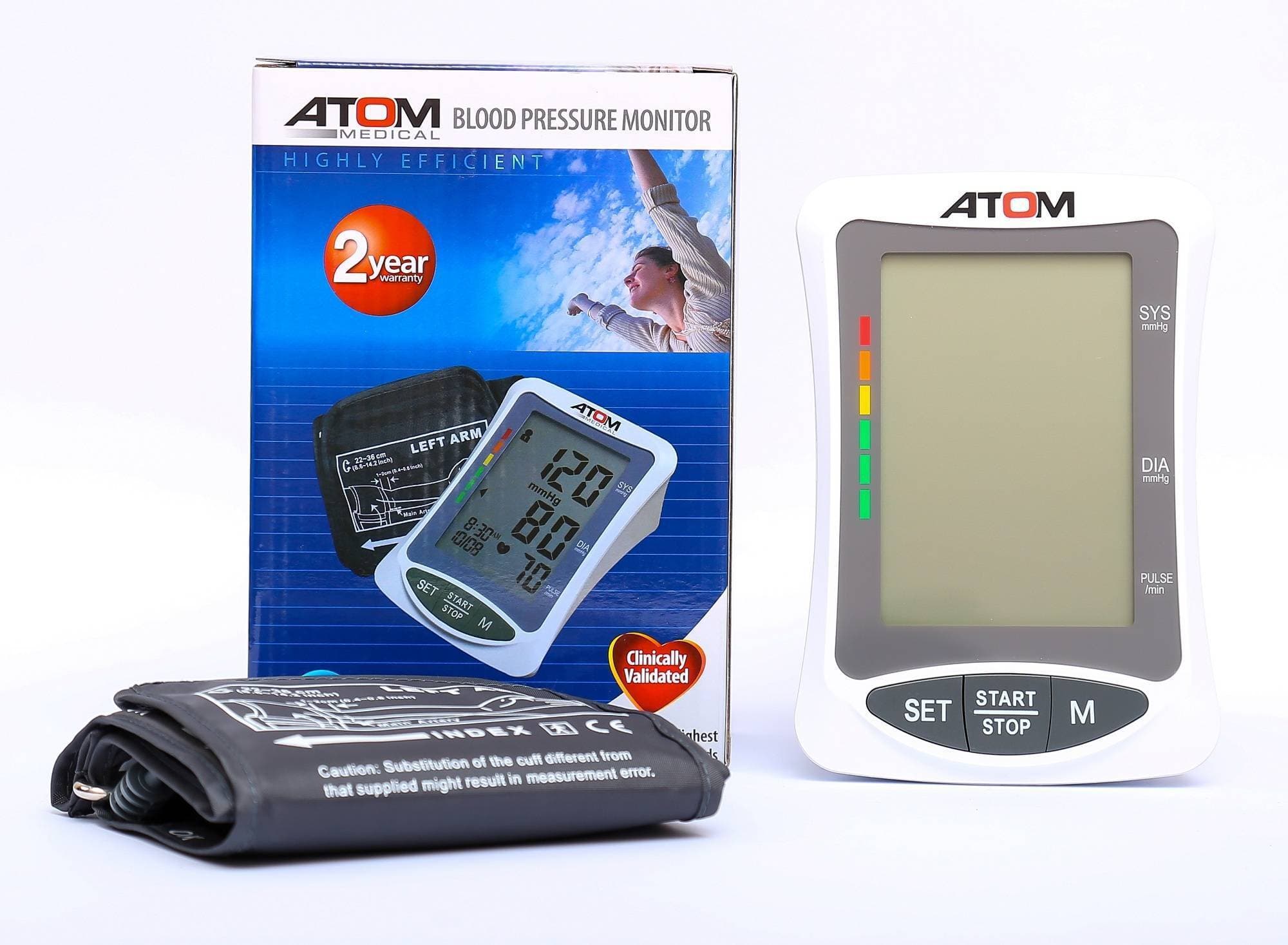 Blood Pressure Monitor Upper Arm Accurate Digital BP Operator Machine for Home Use & Pulse Rate Detection Meter with Cuff Memory LCD Digital Display