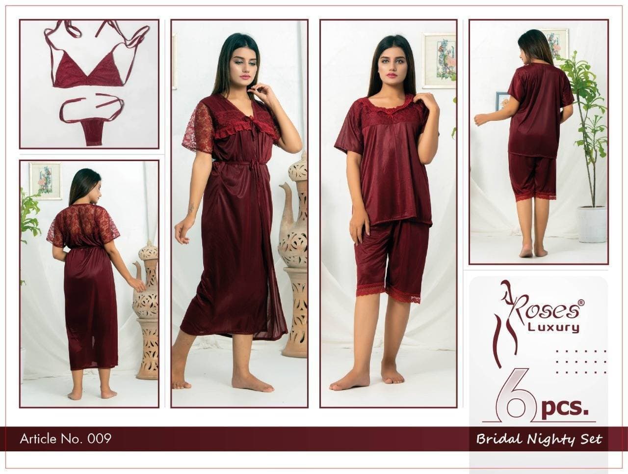 Roses Luxury 6 Pcs Nighty