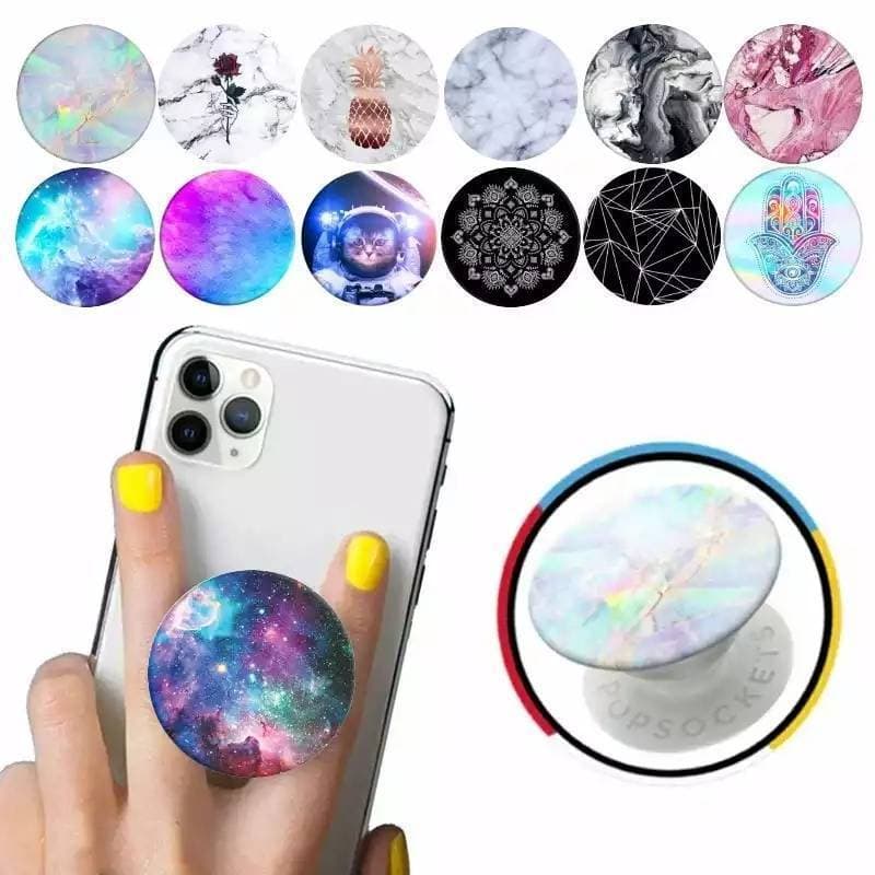 Mobile Phone Stand Gasbag Bracket Expanding Finger Pocket Socket Phone Holder - multicolor and random design