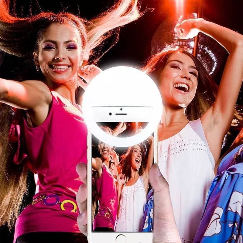 Rechargeable Selfie LED Flash Light Up Phone Luminous Selfie Ring Light Clip Photography Enhancing For iPhone 8 X 7 Samsung