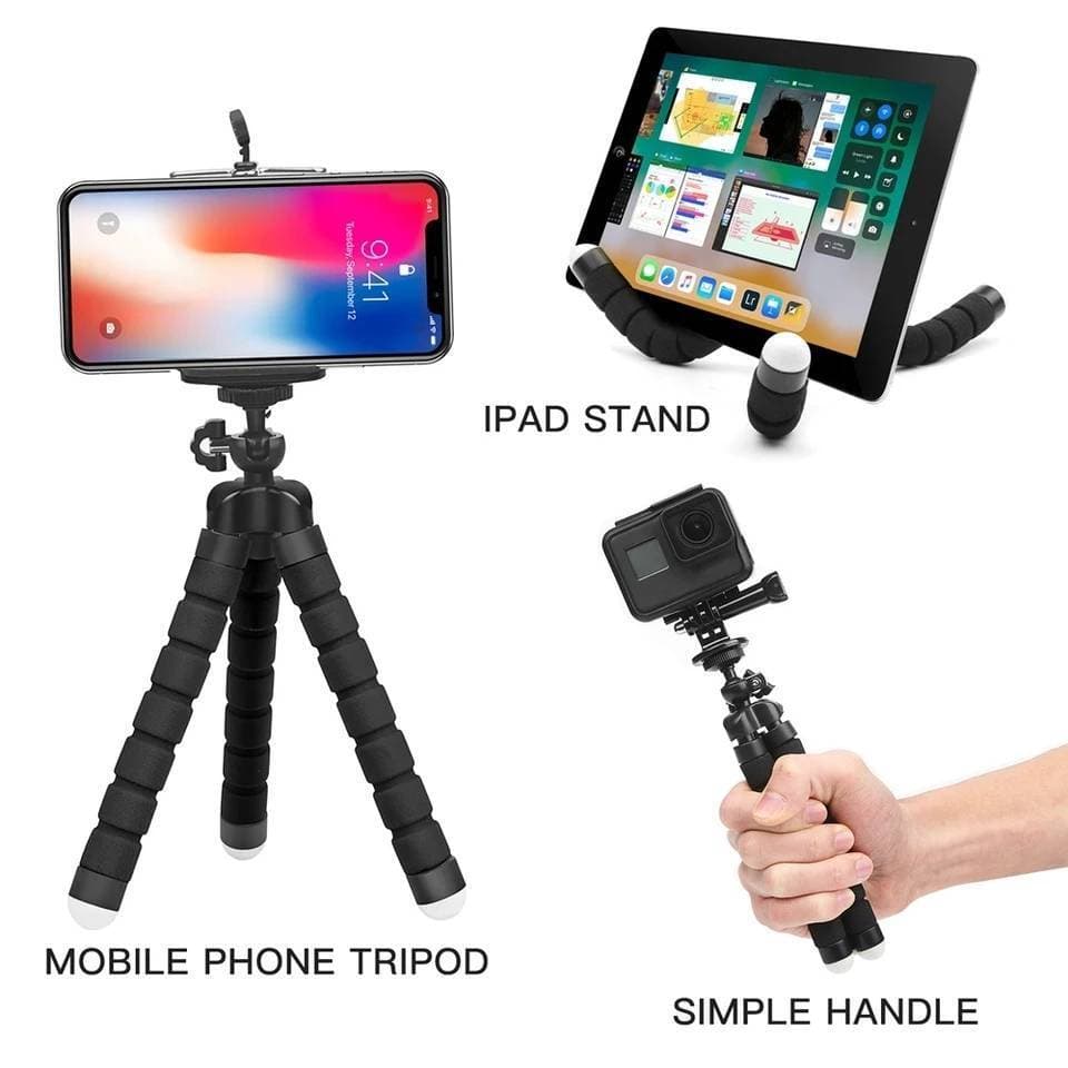 Mini Flexible Sponge Octopus Tripod for iPhone Samsung Xiaomi Huawei Mobile Phone Smartphone Tripod for Gopro 7 6 5 Camera