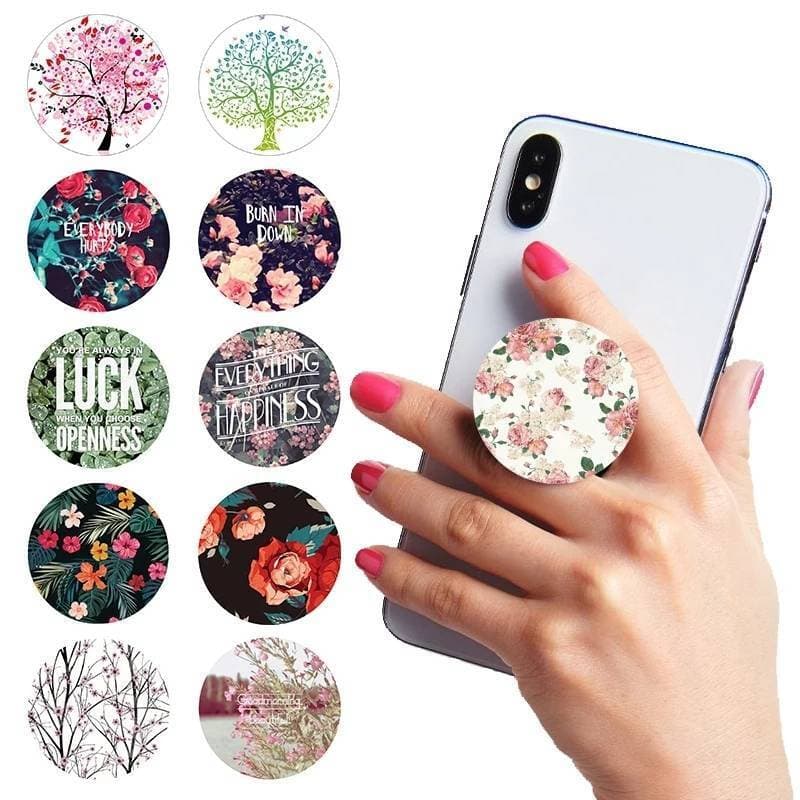 Mobile Phone Stand Gasbag Bracket Expanding Finger Pocket Socket Phone Holder - multicolor and random design
