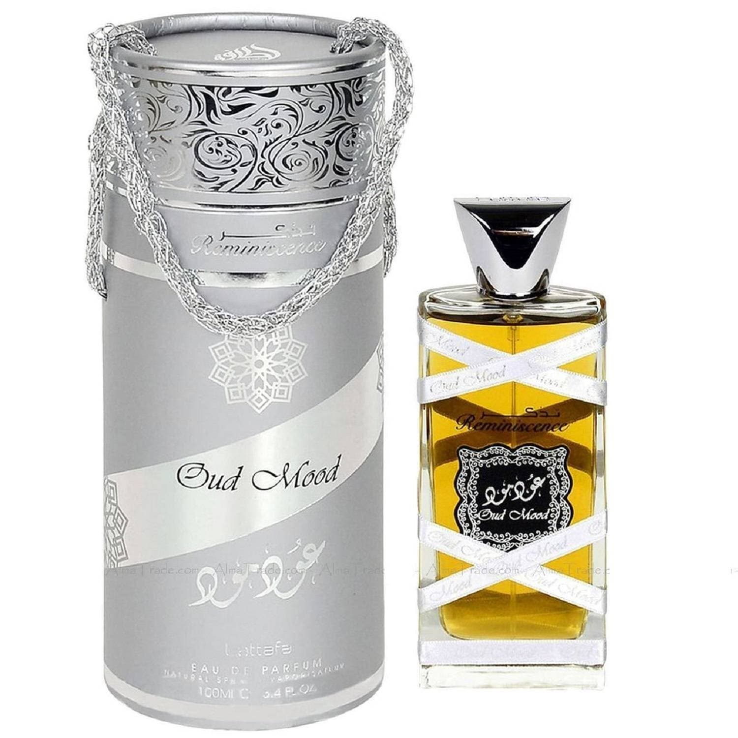 Lattafa Oud Mood Reminiscence Arabic Perfume for Unisex - 100 ml - Silver
