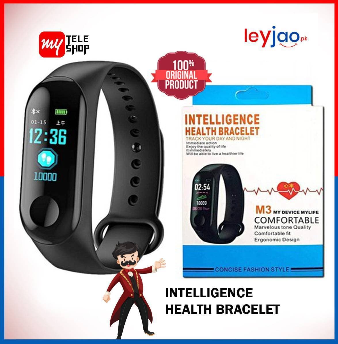 Health Bracelet Band, for BP, Heart Rate Monitor |Waterproof Fitness Bracelet Band | M3 Exercise Fitness Band