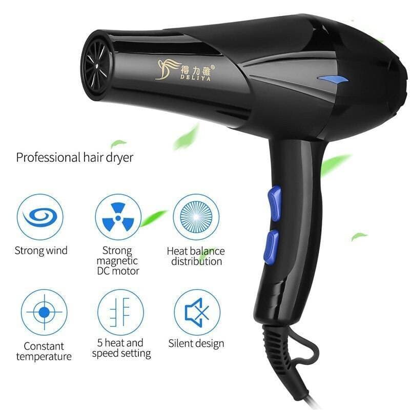 Deliya 5 in 1 Professional Hair Dryer For Women - Black 3000 Watts