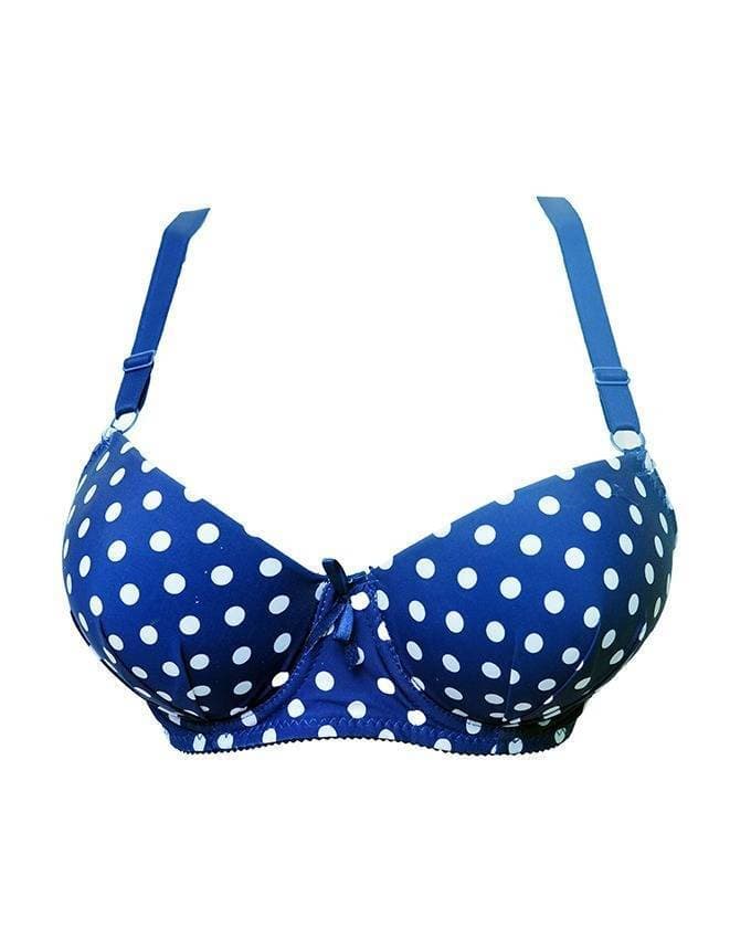 women Beach style hard foam bra Double paded push up with hard foam  Blue