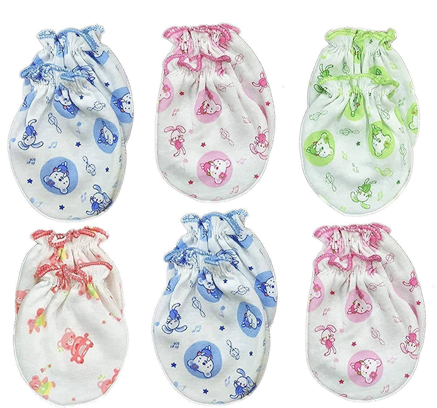 NewBorn Baby Anti Scratching Gloves Soft Cotton Mittens Set - New Born