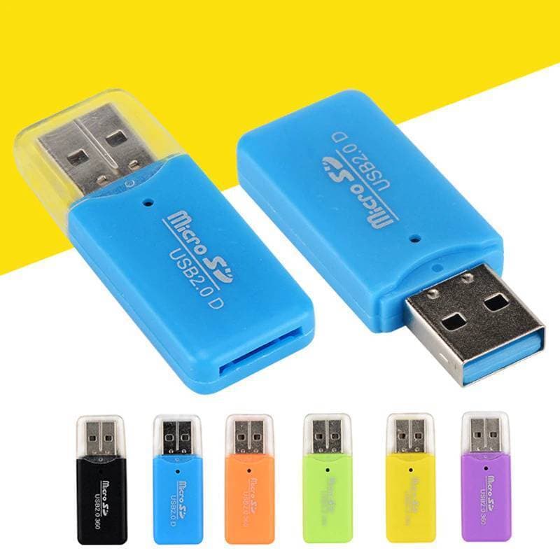 Random Color Plastic Mini Portable Memory Card Reader For TF Micro SD Card USB 2.0