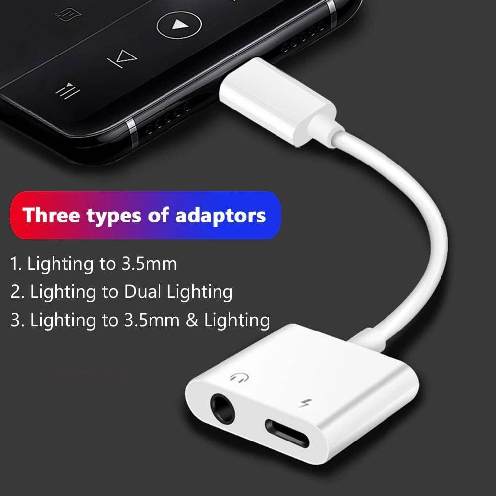 2 In 1 Audio Adapter Charging Earphone Cable