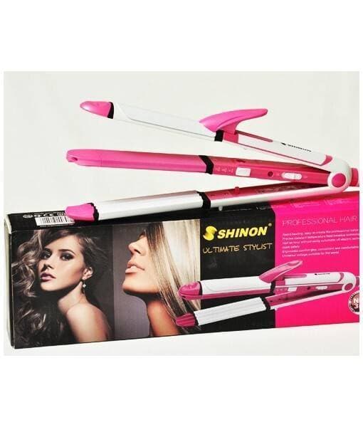 Original Professional Shinon 3 in 1 Hair Straightener + Hair Crimper + Hair Curler
