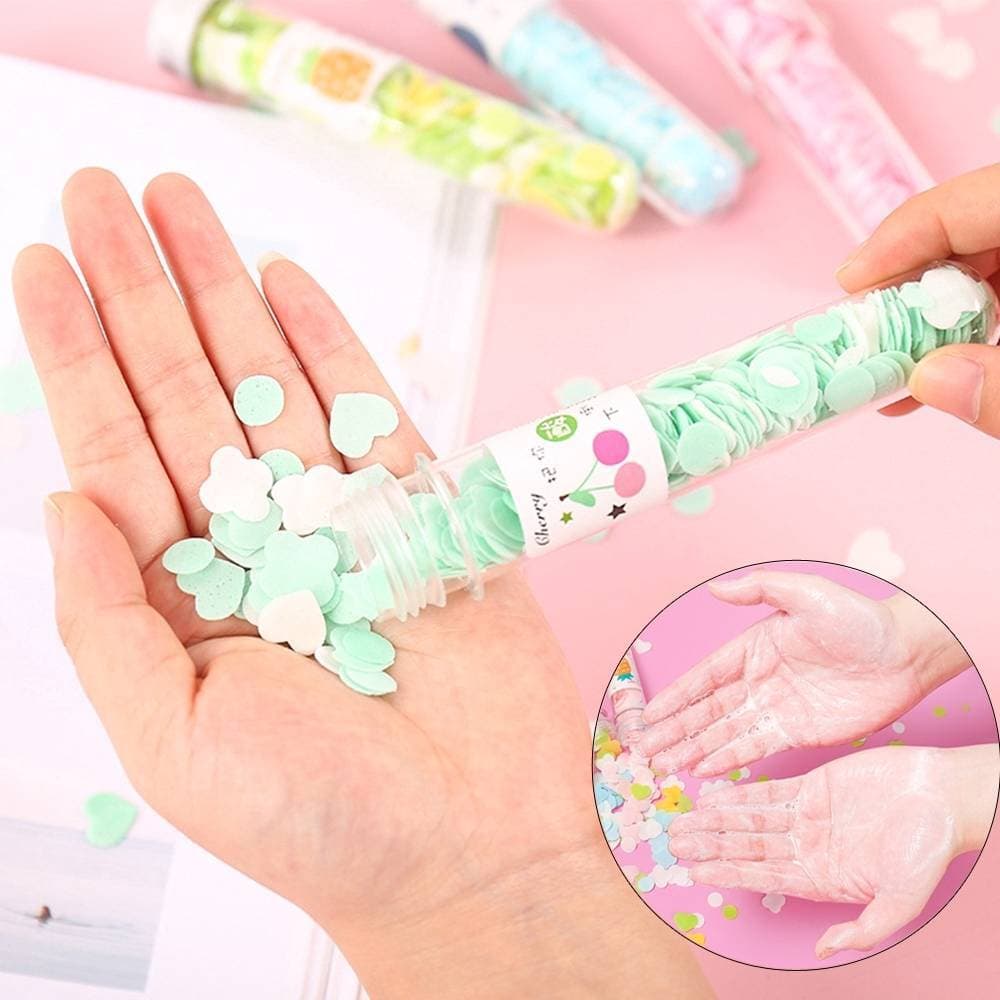New Arrival 100pcs Flower Paper Soap with Plastic Bottle (Mix/Random color)