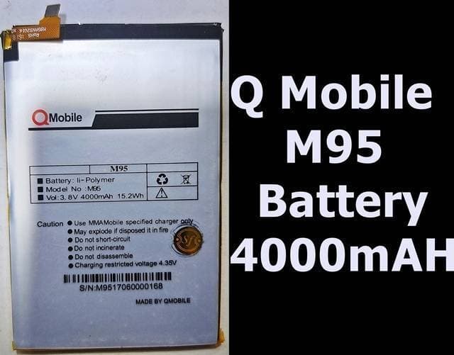 Q Mobile M95 Mobile Battery Replacement With 4000mAh Capacity - 1 Piece