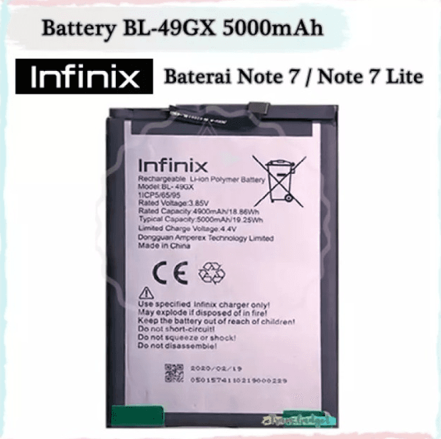 Infinix Note 7 Note 7 Lite Battery Replacement BL-49GX Battery with 5000mAh Capacity _ Silver