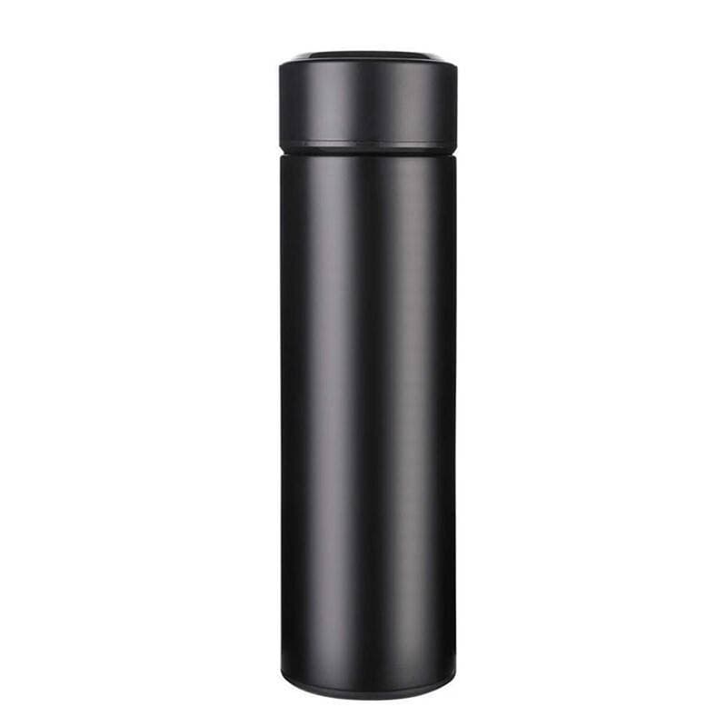Stainless Steel Black Temperature Display Water Bottle - Capacity 500ML