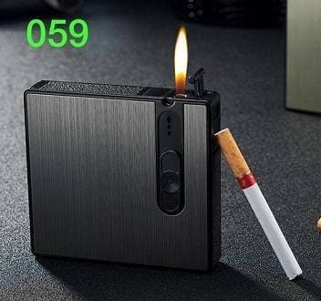 Portable Automatic Cigarette Case With Lighter
