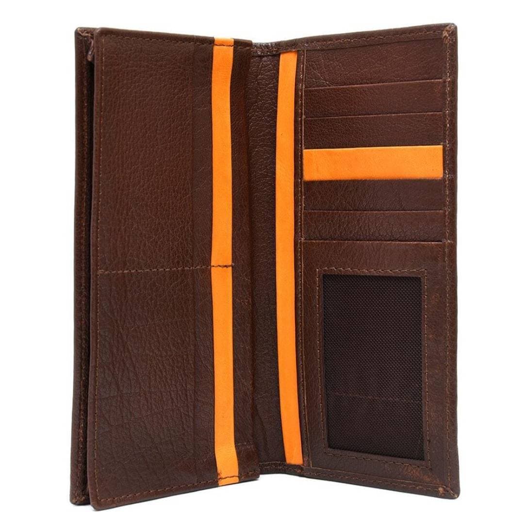 CTI EXECUTIVE MEN'S WALLET  (Unique Addition) Pure Leather  Size:Long Color: Black & Orange Brown Article no: CTISTRL-60203-MD-A6